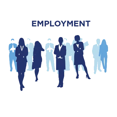 Blue silhouettes of professional people - Jobs Icon